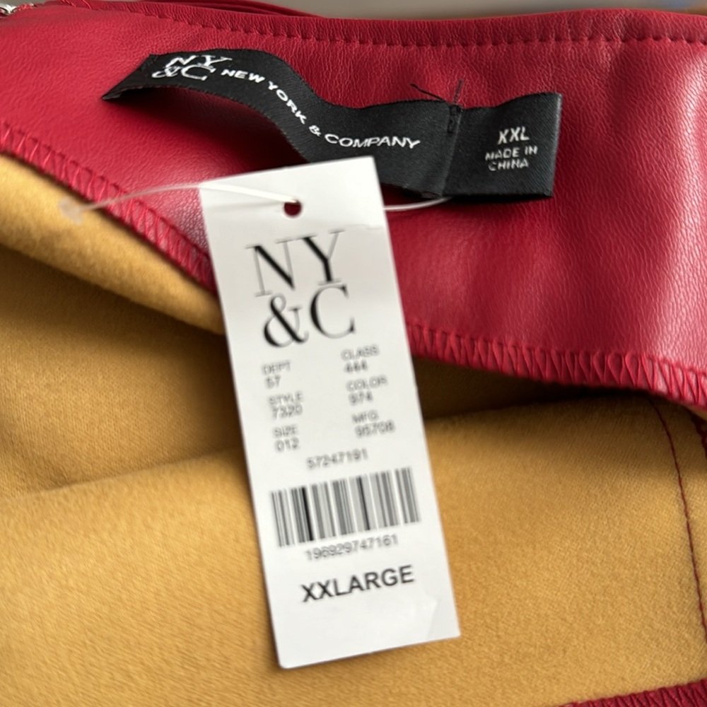 NY&CO SKIRT, MIDI, FAUX LEATHER, SIZE XXL - Picture 3 of 6